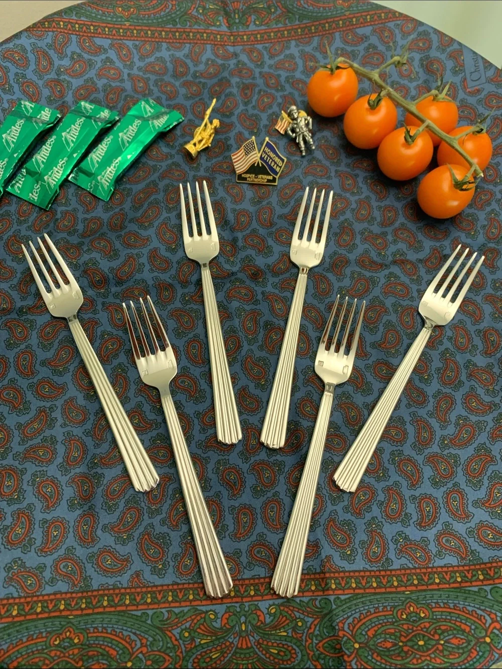 Oneida’s SANT ANDREA Viotti pattern Stainless Steel Appetizer Forks - Set of 6